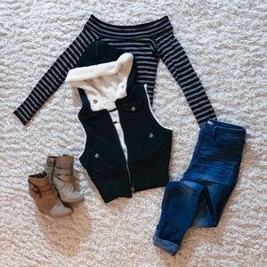 FAUX SHERPA LINED VEST